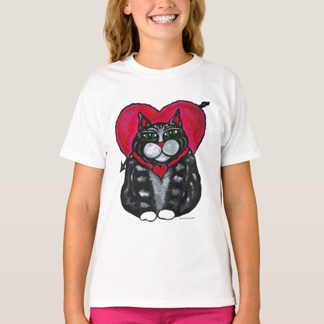 Camiseta Fat Cat and Heart's short sleeved Girl's T-shirt (Anverso)