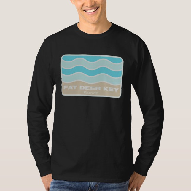 Camiseta Fat Deer Key Florida Retro FL Olas Playa Recuerdo (Anverso)