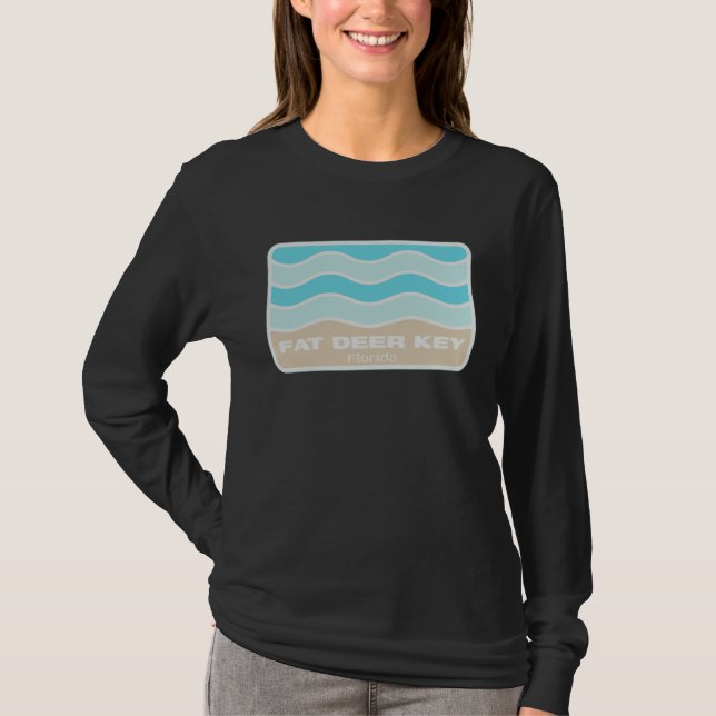 Camiseta Fat Deer Key Florida Retro FL Olas Playa Recuerdo (Anverso)