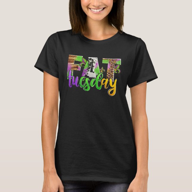 Camiseta Fat Tuesday Mardi Gras Leopard And Cowhide (Anverso)