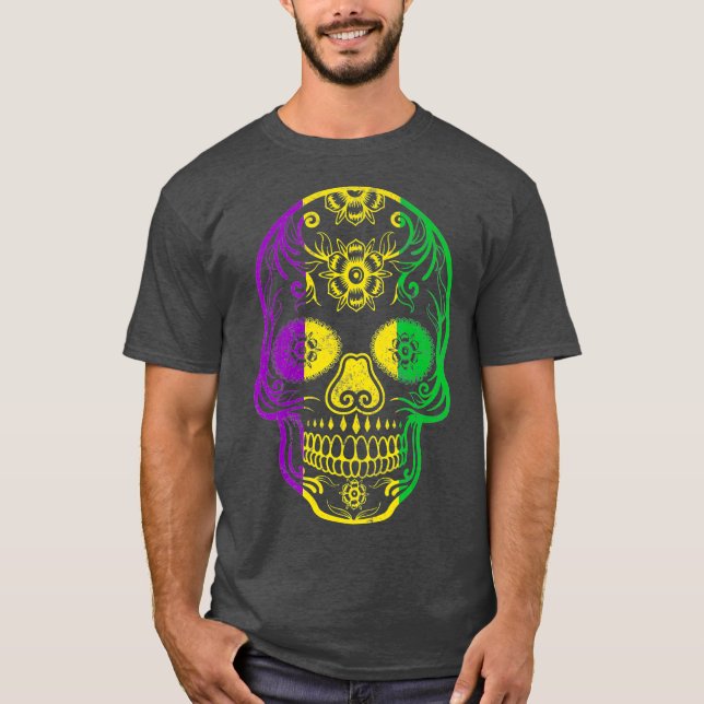 Camiseta Fat Tuesday  Mardi Gras Skull (Anverso)