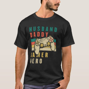 Camiseta Fathe Fathe Husband Daddy Gamer Hero