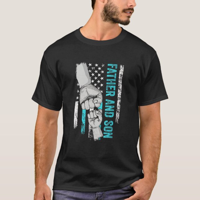 Camiseta Father And Son American Flag Matching Fathers Day  (Anverso)