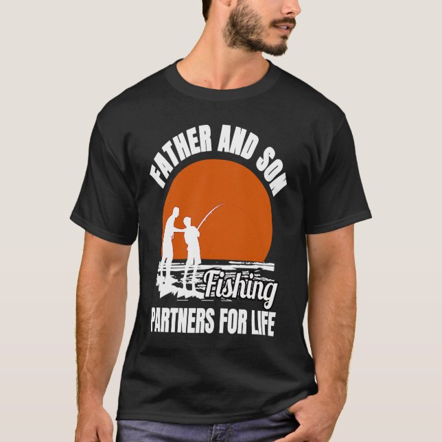 Camiseta Father and son fishing partners for life dad (Anverso)