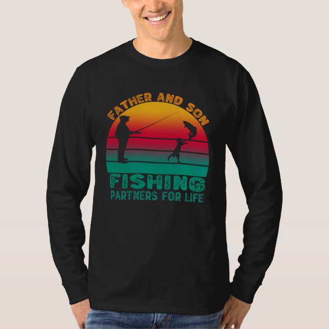 Camiseta Father And Son Fishing Partners For Life Retro Fat (Anverso)