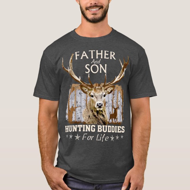 Camiseta Father and Son Hunting Buddies For Life  Gift (Anverso)