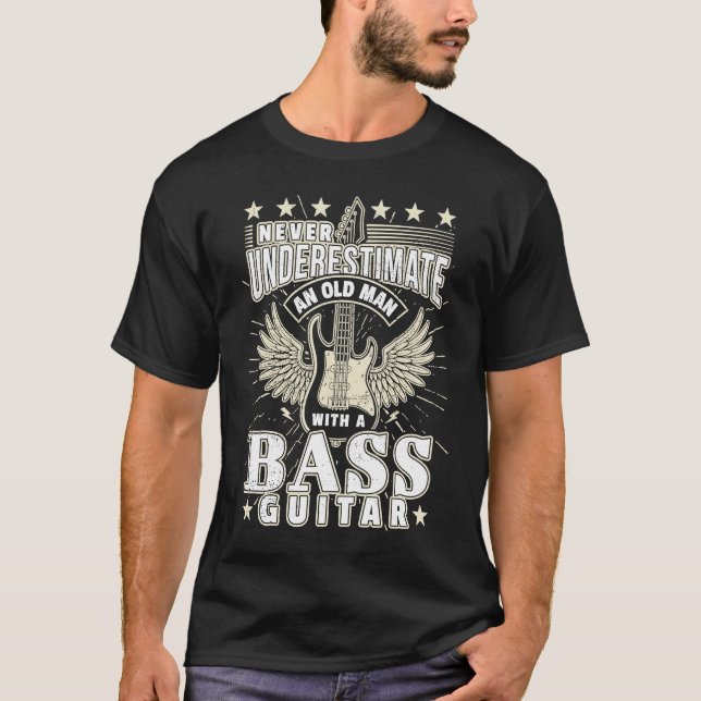 Camiseta Father Bass Player Dad Old Man Bass Guitar Electri (Anverso)