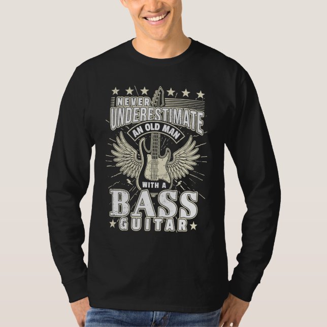 Camiseta Father Bass Player Dad Old Man Bass Guitar Electri (Anverso)