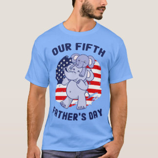Camiseta Father Daughter Son Baby Elephant Our Fifth Father