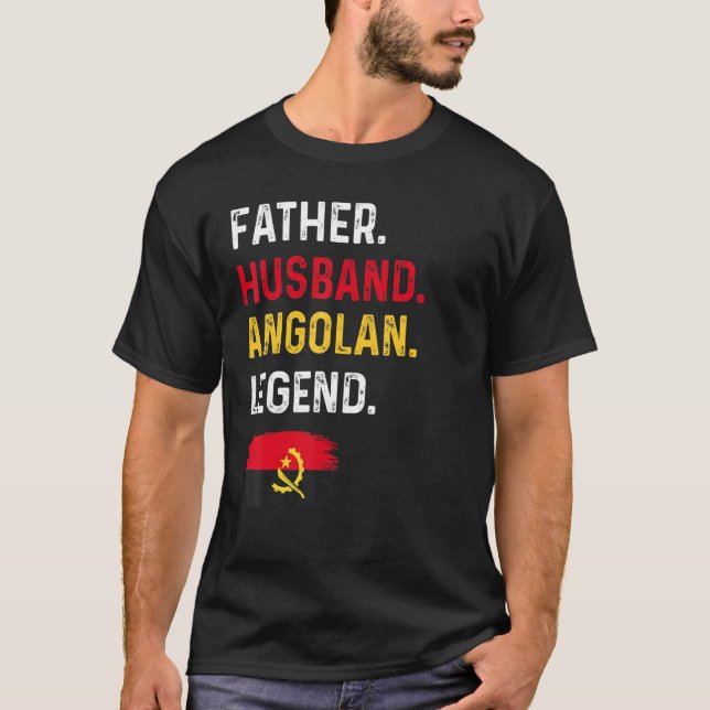 Camiseta Father Husband Angolan Legend Proud Dad Angola Fla (Anverso)