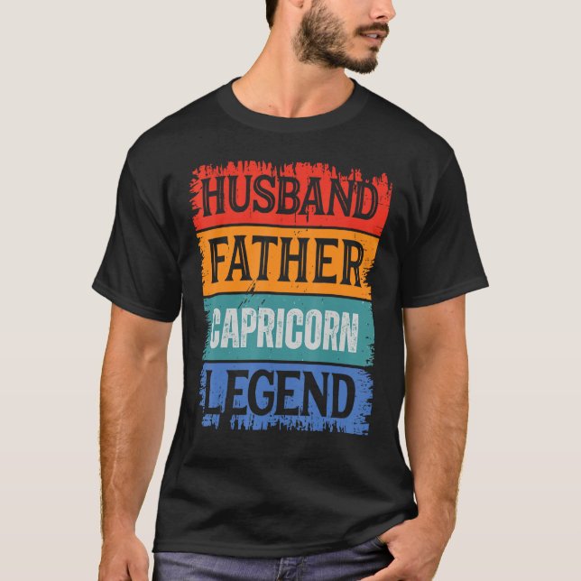 Camiseta Father Husband CAPRICORN Legend Proud Dad  Retro P (Anverso)