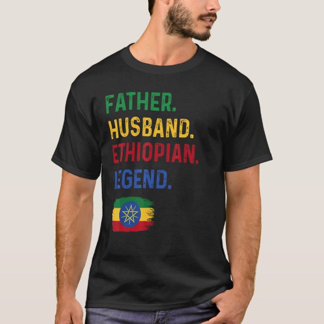 Camiseta Father Husband Ethiopian Legend Proud Dad Ethiopia (Anverso)