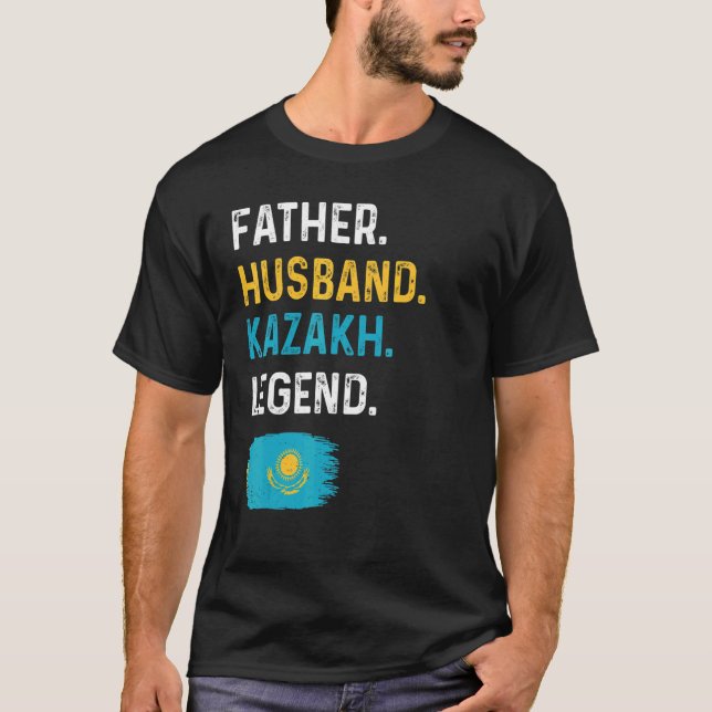 Camiseta Father Husband Kazakh Legend Proud Dad Kazakhstan  (Anverso)