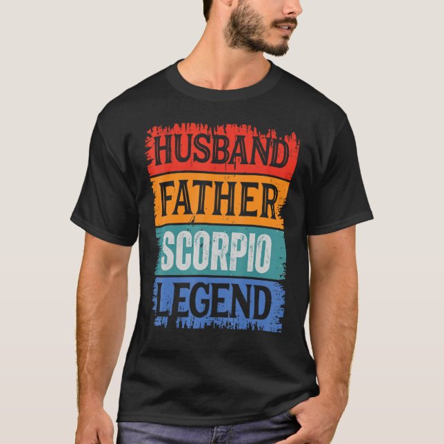 Camiseta Father Husband SCORPIO Legend Proud Dad  Retro Pap (Anverso)