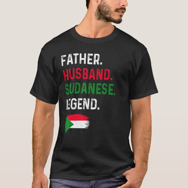Camiseta Father Husband Sudanese Legend Proud Dad Sudan Fla (Anverso)