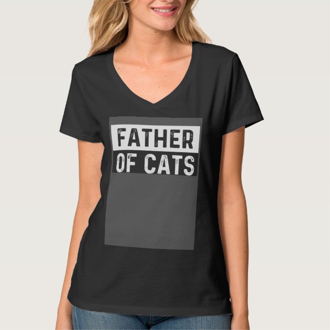 Camiseta Father of Cats  Fluffy Animal (Anverso)