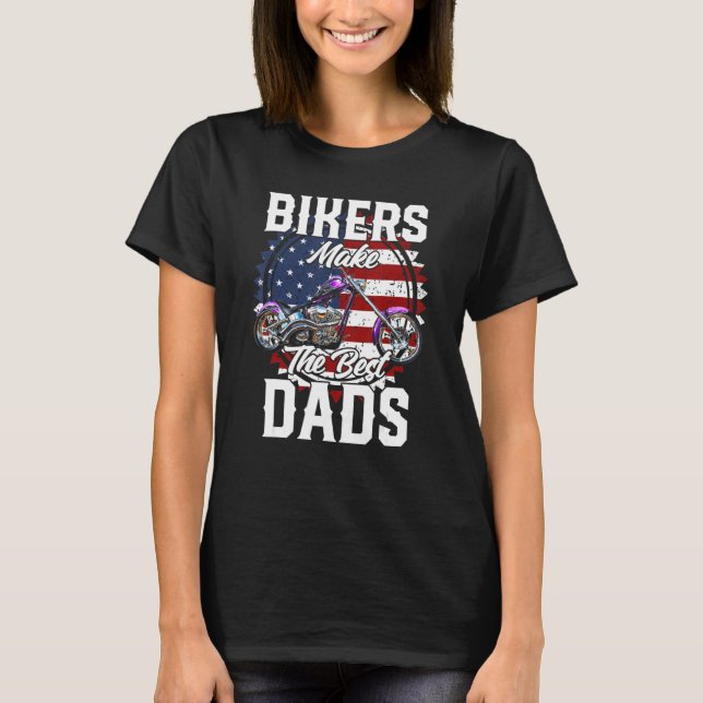 Camiseta Father s Day Biker Purple Chopper Motorcycle (Anverso)