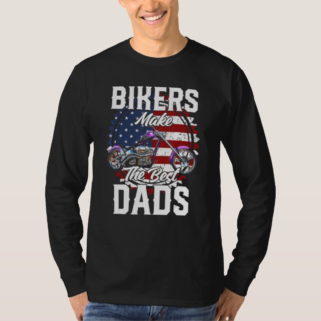 Camiseta Father s Day Biker Purple Chopper Motorcycle (Anverso)