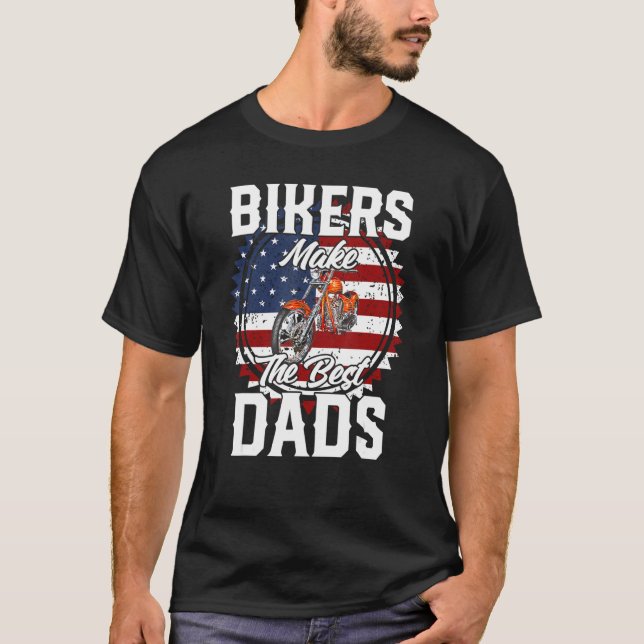 Camiseta Father s Day Biker Red Flamed Motorcyccle (Anverso)
