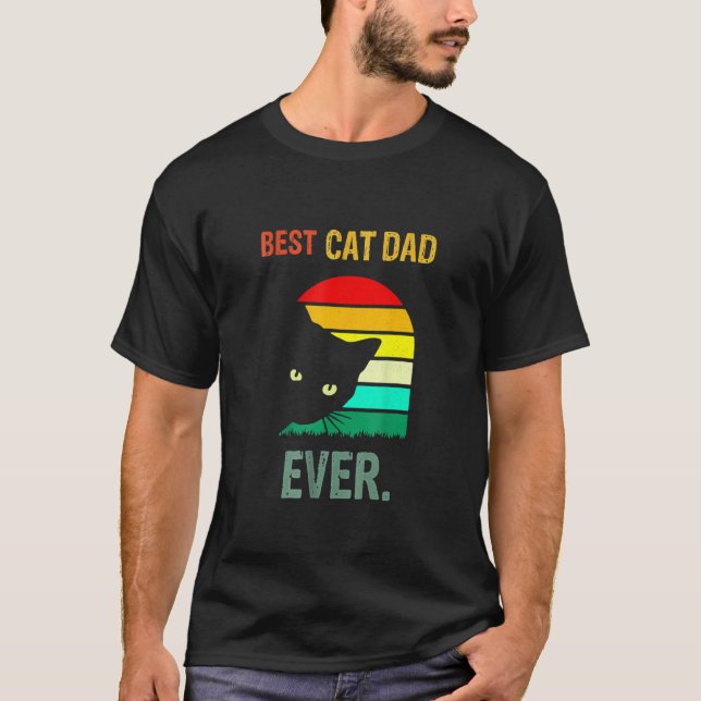 Camiseta Father s Day Cat Daddy 2023 Best Cat Dad Ever Meow (Anverso)
