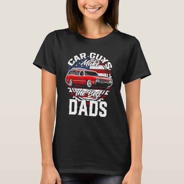 Camiseta Father s Day Classic American Custom Car Station W (Anverso)