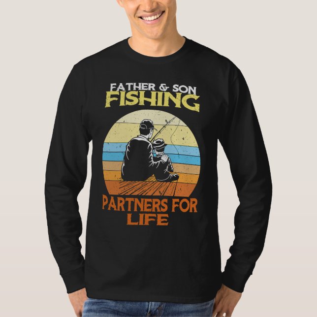 Camiseta Father Son Fishing Partners For Life Retro Matchin (Anverso)