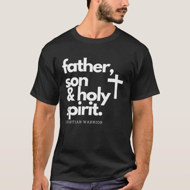 Camiseta Father, Son & Holy Spirit Warrior Jesus Cross T-Sh (Anverso)