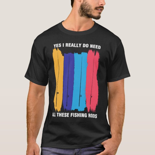 Camiseta Father's Day Fishing Rods Fisherman Angler (Anverso)