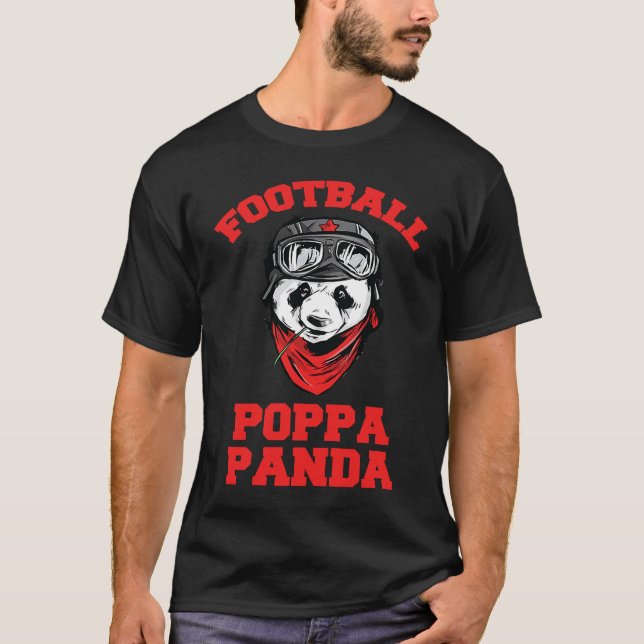 Camiseta Father's Day  Football Poppa Panda  1 (Anverso)