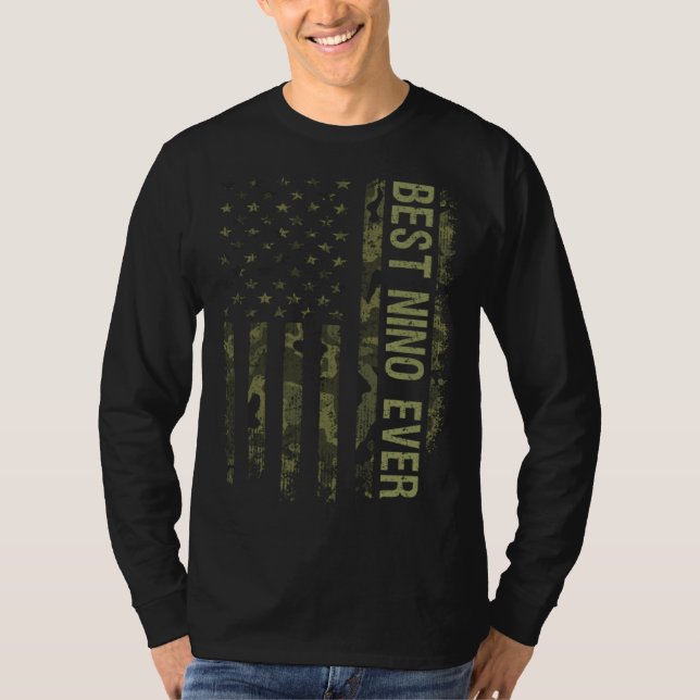 Camiseta Fathers Day  For Dad Best Nino Ever America Flag C (Anverso)