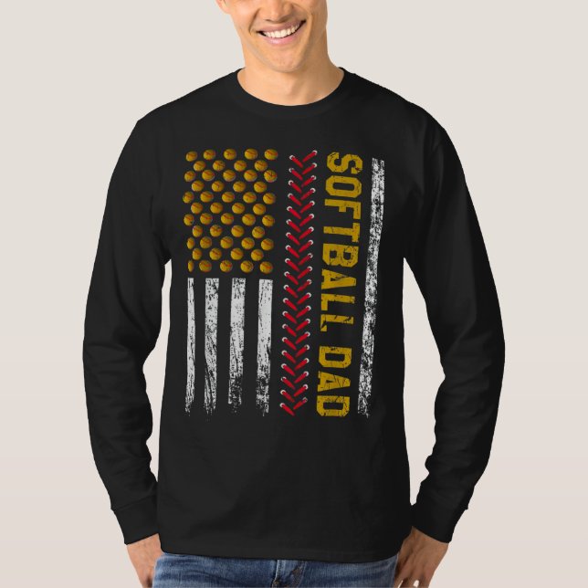 Camiseta fathers day greatest best softball dad daddy fathe (Anverso)