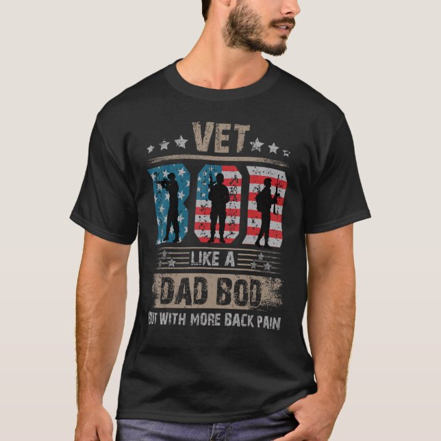 Camiseta Fathers Day quote vet bod like dad bod back pain V (Anverso)