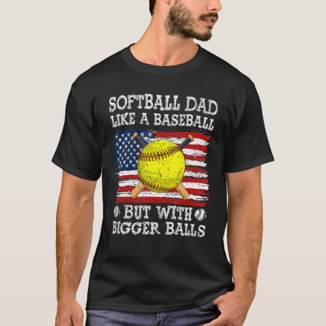 Camiseta Fathers Day Softball Dad Like A Baseball Dad US Fl (Anverso)