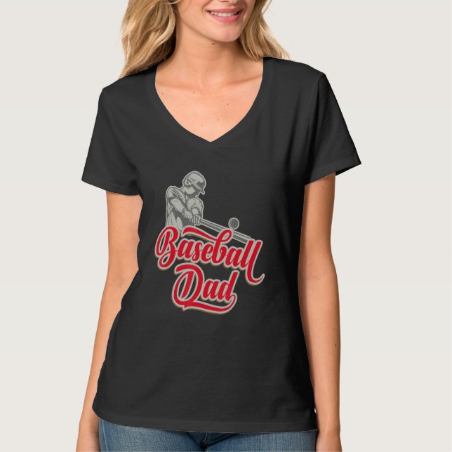 Camiseta Fathers Days Baseball Dad  Papa Daddy Dad (Anverso)