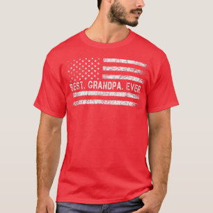 Camiseta Fathers Say Best Grandpa Ever With US American Fla
