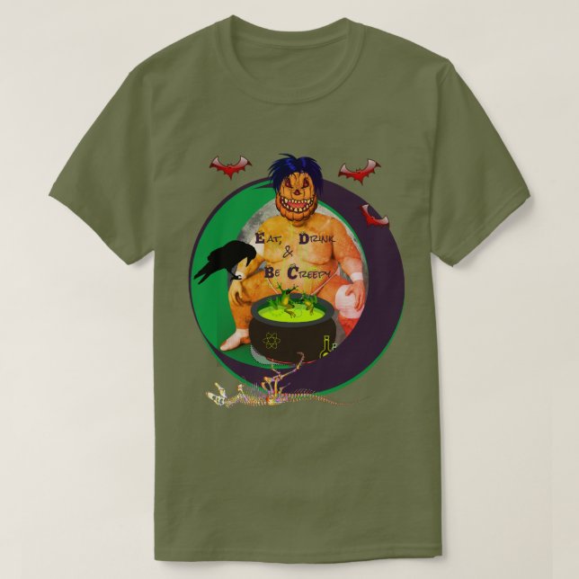 Camiseta Fatiga malvada de calabaza Halloween (Diseño del anverso)