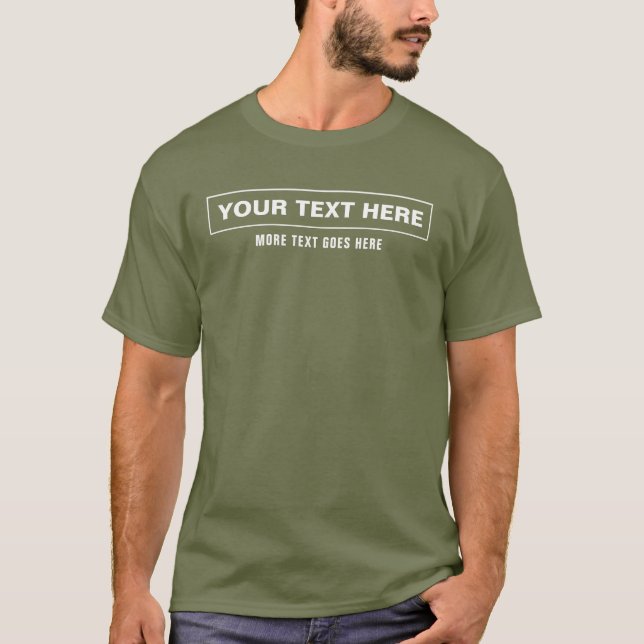 Camiseta Fatiga Verde Elegante plantilla Personalizado homb (Anverso)