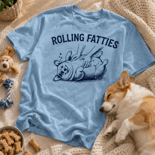 Camiseta Fatties Divertidas Caricias en la Barriga de Corgi
