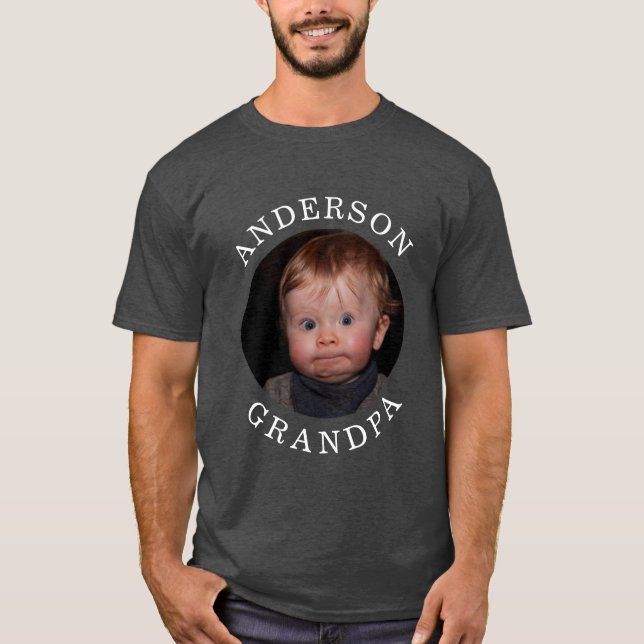 Camiseta Fatua infantil moderna cara - Abuelo foto infantil (Anverso)