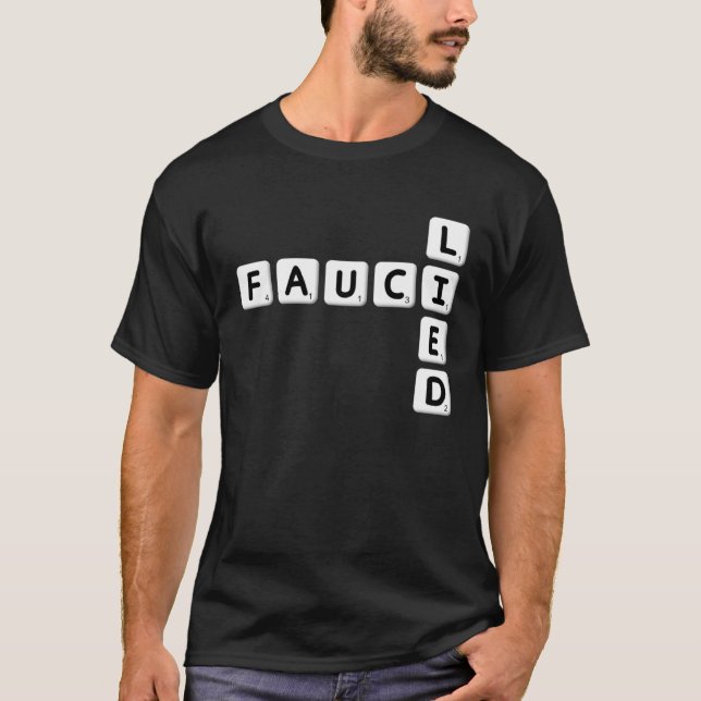 Camiseta Fauci Lied Word Tiles (Anverso)