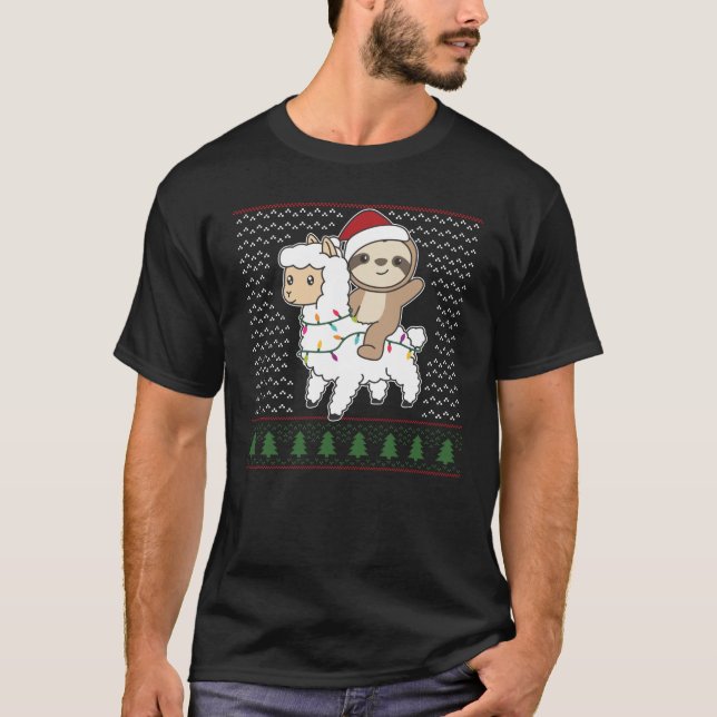 Camiseta Fauler Lama Navidades Navidades feos animales (Anverso)