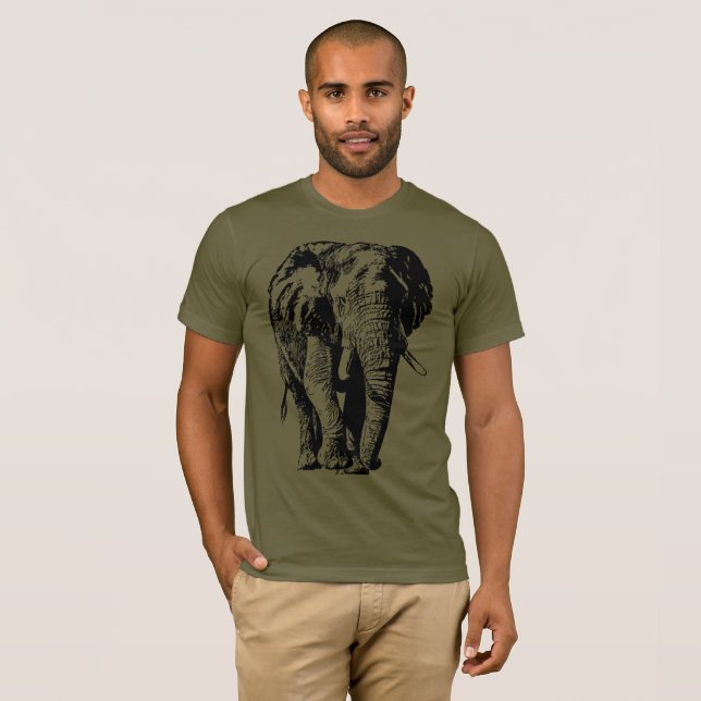 Camiseta Fauna africana grande del elefante de Bull el | (Anverso completo)