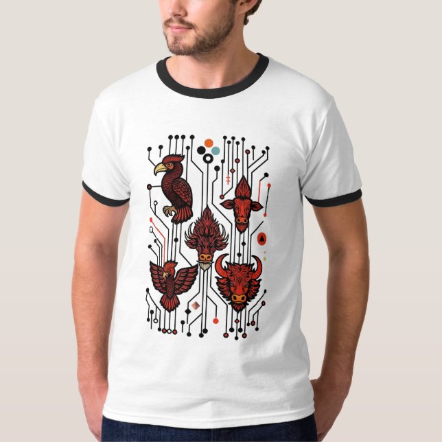 Camiseta Fauna de Circuitos Rojos (Anverso)
