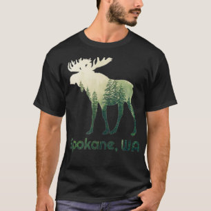 Camiseta Fauna silvestre Spokane WA Moose Forest Tree Hunte