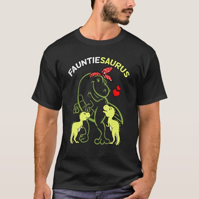 Camiseta Fauntiesaurus Fauntie 2 niños Dinosaurio Tía D (Anverso)