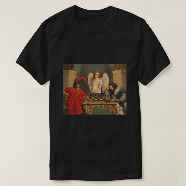 Camiseta Fausto Y Mefistófeles Jugando Ajedrez (Diseño del anverso)