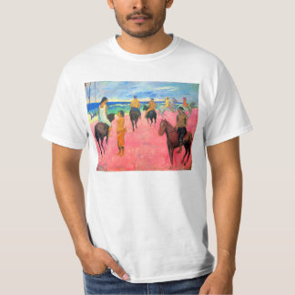 Camiseta Fauvist que pinta a jinetes del arte del caballo