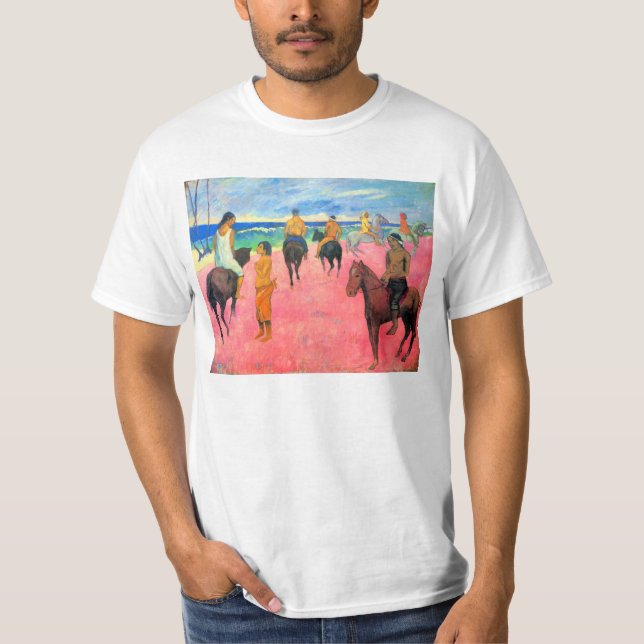 Camiseta Fauvist que pinta a jinetes del arte del caballo (Anverso)