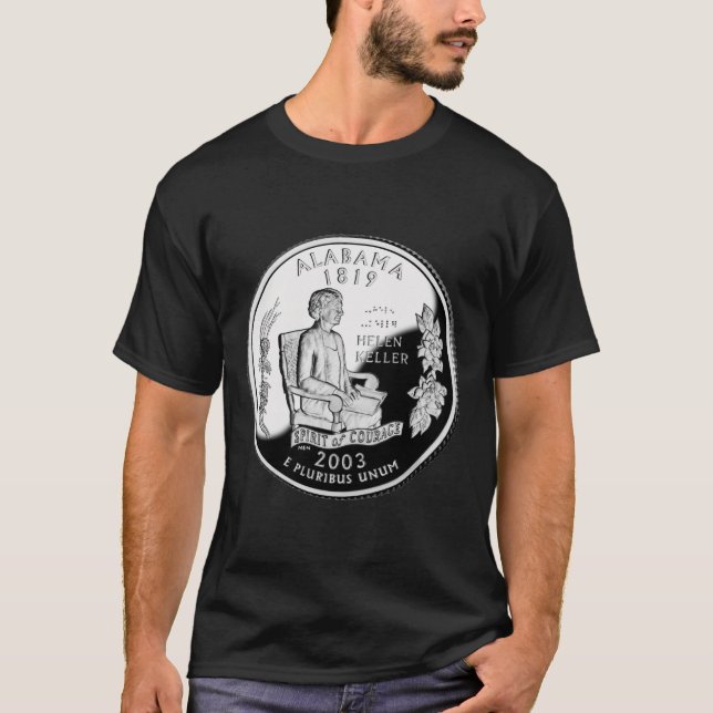 Camiseta Faux Alabama State Quarter Spirit of Courage (Anverso)