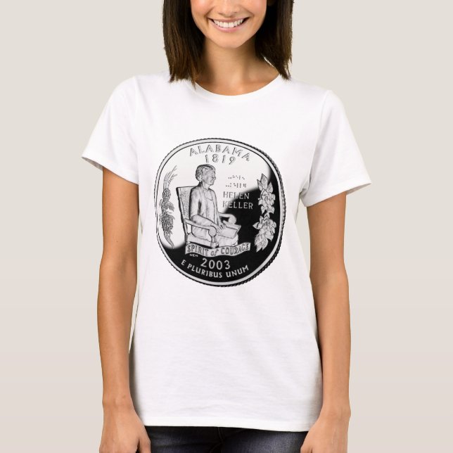 Camiseta Faux Alabama State Quarter Spirit of Courage (Anverso)